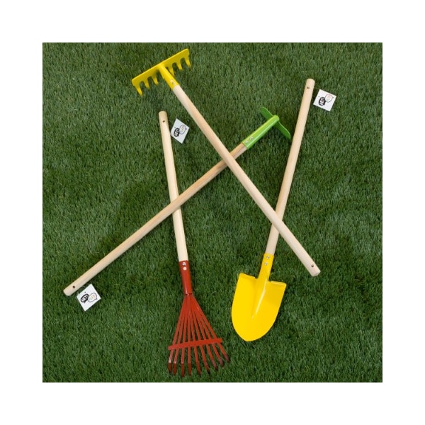 Toy Time Kid's Garden 4-piece Tool Set with Child Safe Shovel, Rake, Hoe and Leaf Rake for Boys and Girls 215426PMI - main